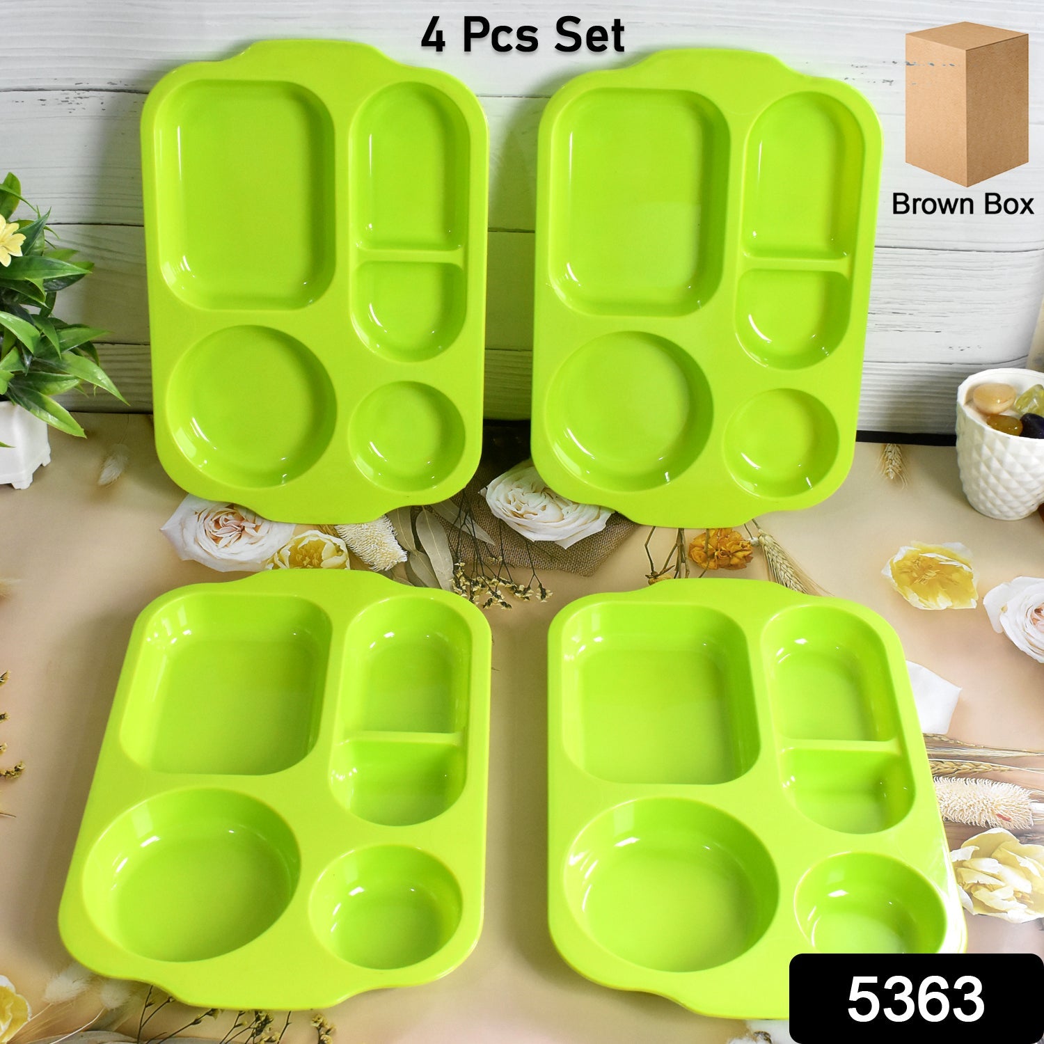 Unbreakable Plastic Food Plates / Biodegradable 5 Compartment Square Plate for Food Unbreakable Plastic Food Plates / Biodegradable 5 Compartment Square Plate for Food